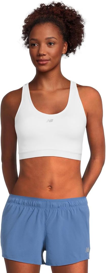 New Balance Women's NB Essential Run Bra (White, L)