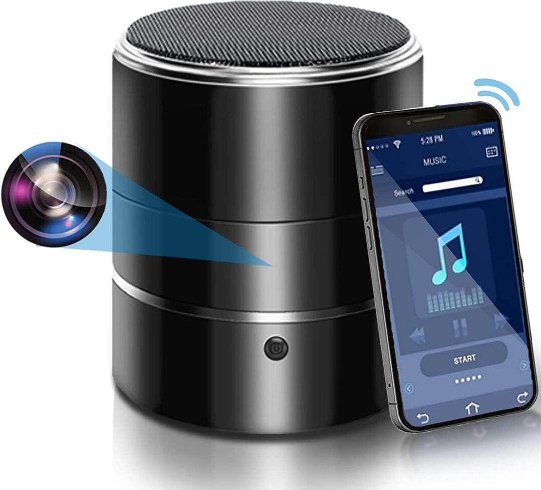 Smart Security Camera Bluetooth Speaker with 180° Viewing Angle - 1080P HD WiFi Camera, Motion Detection Real-Time View, Night Vision for Home/Baby/Pet Monitoring-01
