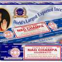 Satya Sai Baba Nag Champa Agarbatti Pack of 12 Incense Sticks Boxes 15gms Each Fine Quality Incense Sticks for Relaxation, Meditation, Positivity and Peace.