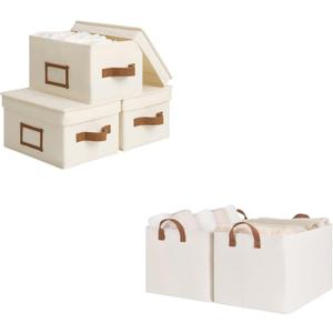 StorageWorks Storage Bins with Shelves Baskets, Pack of 3