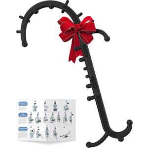 Back and Neck Massager for Pain Relief Deep Tissue, Upgraded Full Body Trigger Point Cane Massage Tools, Massage Stick Pressure Point Hook, Muscle Knot Remover Tool (Black)