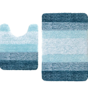 Arotive Microfiber Bathroom Rugs 2 Pieces, Bath Rug Size 36x24 and Toilet Rugs 24x20 in Peocock Blue, 2 Item Bundle