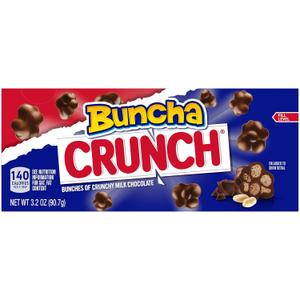 Buncha CRUNCH; Milk Chocolate and Crisped Rice, Movie Theater Candy Box, 3.2 oz each, Bulk 12 Pack