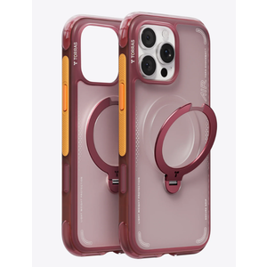 TORRAS Ostand Q3 Air for iPhone 16 Pro Max Case with 360 Magnetic Stand, Fit for MagSafe, Military Grade Drop Tested, Camera Control Button, Shockproof Phone Case for iPhone 16 Pro Max 6.9", Lava Red