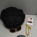 70s Black Afro Wig For Men With Glasses Chain And Mustache