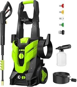 Pressure Washer, Washer with 4 Quick Connect Nozzles, Pressure Cleaning Machine with Foam Cannon for Cars/ Fences/ Driveways/ Patios/ Home Cleaning