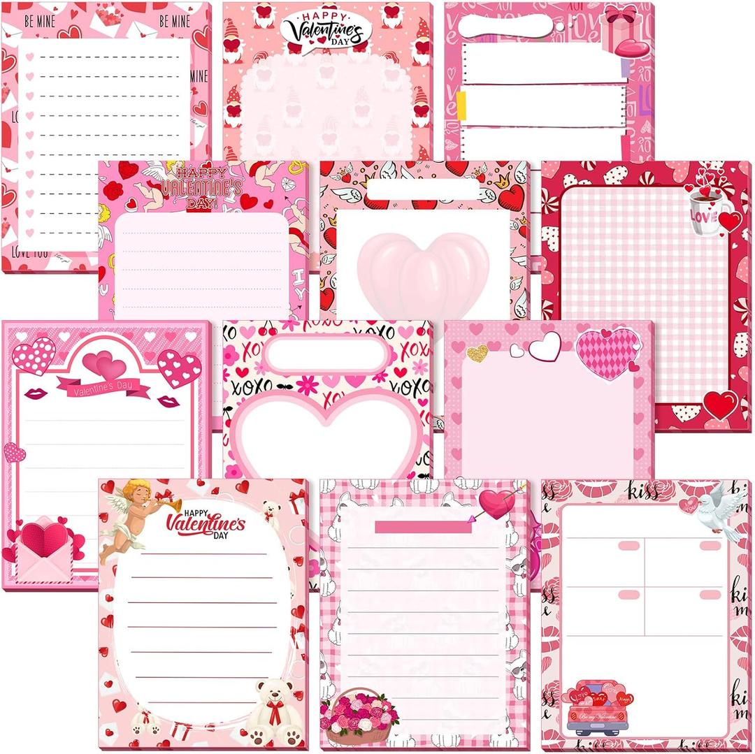 Lincia 36 Pack Valentine's Day Mini Notepads Valentines Gifts Bulk 4 x 3 Inch Heart Small Notebook Valentines Stationery Galentines Party Favors for Teacher Student School Classroom Supplies(Heart)