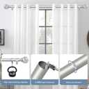 TVWOO Silver Decorative Crystal Curtain Rods 2 Pack:36-88"Heavy Duty Adjustable Window Curtains Rods for Bedroom Living Room,Nickel Modern Girly Acrylic Drapery Rod Set with Sheer Bling Foil Finials