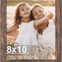 2 x Hongkee 8x10 Picture Frame, Made of Real Glass and Wooden Frame, Horizontal and Vertical Display for Wall or Tabletop (Rustic Brown, 1 Pack), 8X10 in