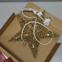 Christmas Star Tree Topper, Plug in 3D Twined Golden Star Metal Hollow Designed Christmas Tree Topper Decorations 9 inch,Built in 10 Bulbs for New Year Holiday Home Office Indoor