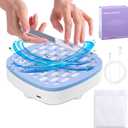 Nail Dust Collector with 10Pcs Filter Pads,Compact Nail Vacuum Fan Dust Collector for Beginner,Powerful Dust Suction Machine Manicure Pedicure Tool for Acrylic Nail Polishing for Home Use (Blue)