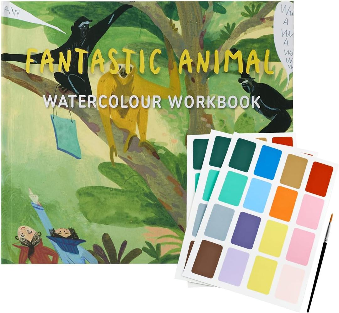 CuppaClip Coloring Book for Adults Kids Fantastic Animal Coloring Book Relaxation & Education Art Activity Hardcover Art Painting Workbook (with Paper Paint)