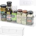Wall Mounted Organizer Bins, Wall Mount Spice Rack, Adhesive Hanging Bin Fridge Organizer for Bathroom,Kitchen,Cabinet,Pantry,Countertops (12.2×3.9×3.1")