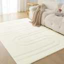 Amazon Basics Indoor Area Rugs, Soft-Touch Washable Home Decor Carpet for Living Room Bedroom, 10' L 8' W, Modern Beige
