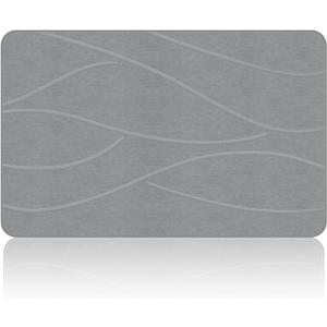 Veeloim Stone Bath Mat Diatomaceous Earth Shower Mat Non-Slip Super Absorbent Diatomite Stone Bath Mats for Bathroom Floor Quick Drying Natural Easy to Clean(23.6 x 15.4 Dark Grey)