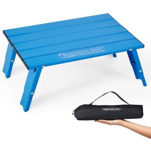 Old Bahama Bay Ultralight Aluminum Mini Table, 66lbs/30kg Weight Capacity, Foldable Small Beach Table with Retractable Legs, Suitable for Picnic Camping Outdoor Hiking