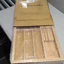 Bamboo Kitchen Drawer Organizer, Expandable Silverware Organizer with Removable Knife Block, 6-8 Slots- Utensil Holder & Cutlery Tray Drawer Dividers, 2.36" Deep for Extra Capacity, Natural