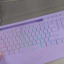 Wireless Keyboard and Mouse Combo - Full-Sized Ergonomic Keyboard with Wrist Rest, Phone Holder, Sleep Mode, Silent 2.4GHz Cordless Keyboard Mouse Combo for Laptop, Computer, PC, Mac, Windows -Trueque (1 PACK, Purple)