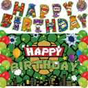 Green Turtle Happy Birthday Decorations Green American Comics Birthday Party Banner Backdrop Ballons Birthday Party Supplies Favors