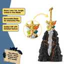 Schleich Eldrador Creatures - 5PC Fantasy Creature Set - Ice Wolf, Lava Hound, Rock Beast and Sword Figure Playset - Animal Monster Figurines for Boys and Girls - Durable Toys for Kids Ages 7+ | 72179
