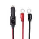 Heavy Duty 12AWG Male to Male Cigarette Plug Cigarette Lighter Adapter Charger Cord With LED Lights 6ft (6FT)