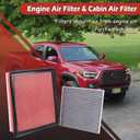CA11895 Engine Air Filter and CF10374 Cabin Air Filter kit Compatible with 2016-2023 Toyota Tacoma V6 3.5L Replaces 17801-0P100 17801-0S020 87139-YZZ09 CAF1765