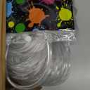 Supervitae 36 Pcs Glowing Clear Favor Bags with Handle Reusable Plastic PVC Gift Bag Neon Goodies Treats Totes for Birthday Wedding Christmas Party Supplies, 8 x 8 x 3.15 Inch