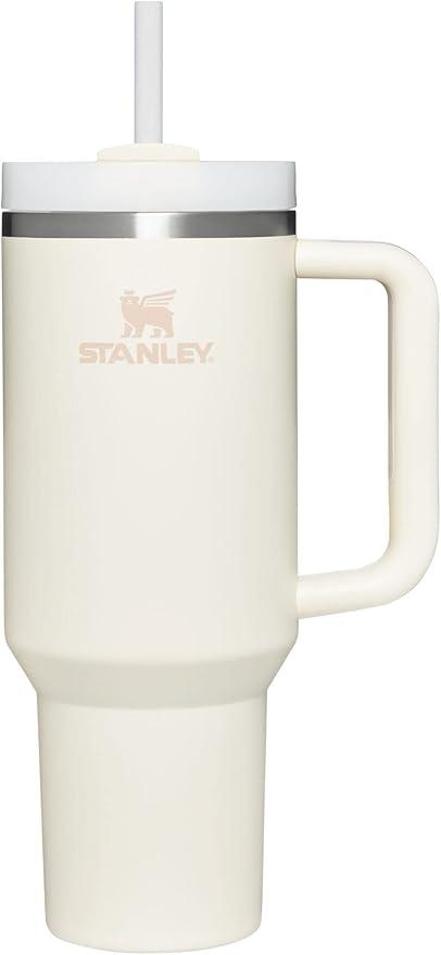 STANLEY Quencher H2.0 Tumbler with Handle and Straw 30 oz | Flowstate 3Position Lid | Cup Holder Compatible for Travel | Insulated Stainless Steel Cup | BPAFree | Cream 2.0