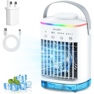 Portable Air Conditioner, 4-in-1 Personal Mini Air Cooling Fan With 4-Speed Wind, 2/4/6/8H Timer700ml Tank,2 Mist,Evaporative Cooler Suitable for Home Room Camping Car Office