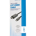 ZGEAR Connect USB-C to HDMI 6 FT Video Cable – 4K Resolution, Plug & Play