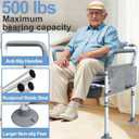 Aliseniors Heavy Duty Bedside Commode, 500lbs Extra-Wide Bariatric Commode Chair for Adults & Seniors, Portable Toilet Seat with Arms, Adjustable Potty Chair Bucket with Lid, Tool-Free Assembly