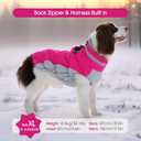 FUAMEY Dog Coat for Large Dogs,Waterproof Dog Winter Jacket with Harness Built in Puppy Cold Weather Coats Reflective Pet Vest with Zipper Warm Fleece Dogs Snowsuit Windproof Pink, Large