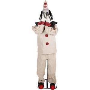 Haunted Hill Farm 5.6-Ft. Standing Pop-Up Clown Animatronic for Halloween