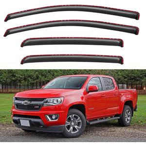in-Channel Window Visors Rain Guards for 2015-2022 Chevy Colorado Crew Cab, Window Vent Wind Deflectors Visors Shades for 15-22 Gmc Canyon Crew Cab