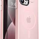 MOCCA Strong Magnetic for iPhone 13 Pro Max Case,[Compatible with Magsafe][Glass Screen Protector+Camera Lens Protector] Slim Thin Shockproof Cover Phone Case for iPhone 13 Pro Max 6.7", Pink