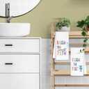 Kids Bathroom Decor, Toddler Boys Girls Kids Bathroom Accessories Hand Towels Set of 2, Brush Your Teeth Flush The Tolet Bathroom Decoretion, 16x24