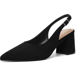 Mostrin Block Slingback Heels for Women Pointed Closed Toe Chunky Heels Office Work Shoes Women's Pumps for Business Casual (6)