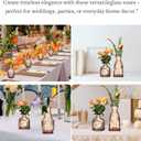 Glass Bud Vases Set of 32 - Amber Assorted Small Mini Glass Vases for Flowers, Crystal Vintage Vase Set, Bulk Centerpieces for Table Dcor, Wedding, Home and Events (Amber, 32 Pcs)