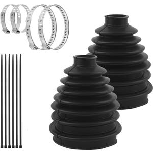 Car Inner Tie Rod Boot Kit, Soft Car Rack and Pinion Boots Keeps Steering Parts (Black, Conical shape)