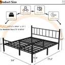 Metal Bed Frame, 14-Inch Full Size Bed Frame with Storage Space, Heavy Duty Sturdy Mattress Foundation, Easy Assembly, No Box Spring Needed