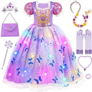 Meland Princess Dresses for Girls - Light Up Princess Costume for Little Girl, Halloween Costumes & Gift for Toddler Age (5-6 Years)