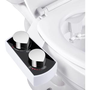 Bidet Toilet Attachment Non-Electric Self-Cleaning Dual Nozzle Fresh Cold Water Sprayer Bidet Adjustable Water Pressure Easy to Install Bidet Sprayer for Toilet (Self Cleaning Dual Nozzle-1703)