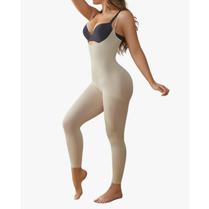 Open Bust Bodysuit Shapewear for Women Tummy Control Thigh Slimmer Butt Lifting Full Body Shaper, L