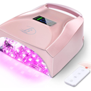 UV LED Nail Lamp,96W Rechargeable Cordless Nail Dryer, 52 Beads Quick Dry with Remote Control,4 Timers,Auto Sensor,Key Sound,Built-in Cooling Fan,Professional Gel Polish UV Light (Pink)