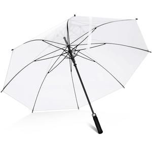 Jexine Extra Large Clear Golf Umbrella 60 Inch Oversized Automatic Open Stick Umbrella Transparent Waterproof for Adult Men Women Outdoor Sport Golf Play Weddings(1 Pcs)