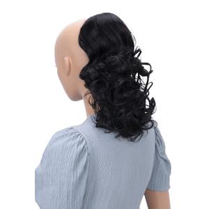 CAISHA by PRETTYSHOP 12" Hair Piece Braid Ponytail Extension Voluminous Wavy Natural Black PH5