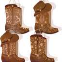 16 Pcs DIY Cowboy Boots Paper Bags Cowboy Hat Kraft Bags Western Theme Party Decorations Favors Wild West Gift Bag with Handles Rodeo Boot Hat Goodie Bag for Cowboy Birthday Bachelorette Party Supplies