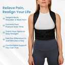 Back Brace Posture Corrector for Men & Women - Adjustable, Breathable, Improves Posture, Reduces Neck & Back Pain - Lightweight Unisex Design for Office and Home Use (Black, Large) (Black, L)
