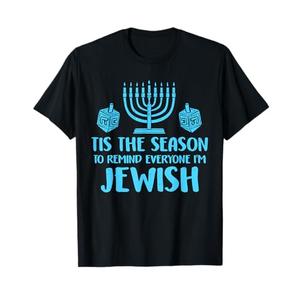 Hanukkah Remind Everyone Im Jewish Menorah Chanukah Pajama T-Shirt, Medium