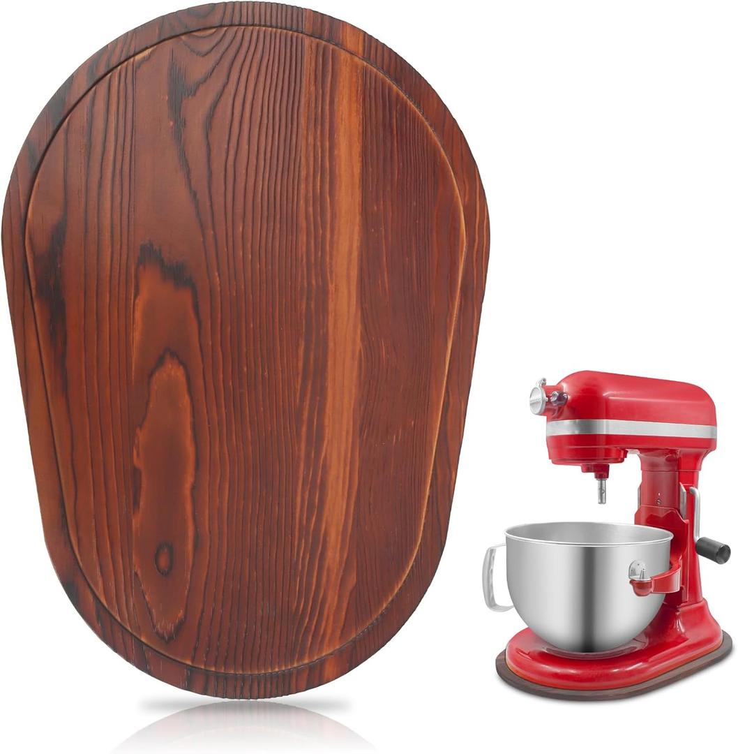 Bamboo Mixer Slider Compatible with Kitchen aid Bowl Lift 5-8 Qt Stand Mixer - Kitchen Countertop Storage Mover Sliding Caddy for Kitchen Aid 5-8 Qt Mixer (5-8 Qt - Brown)